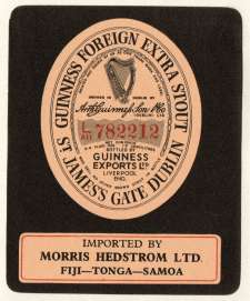 Guinness label 12 Fiji  Tonga Samoa